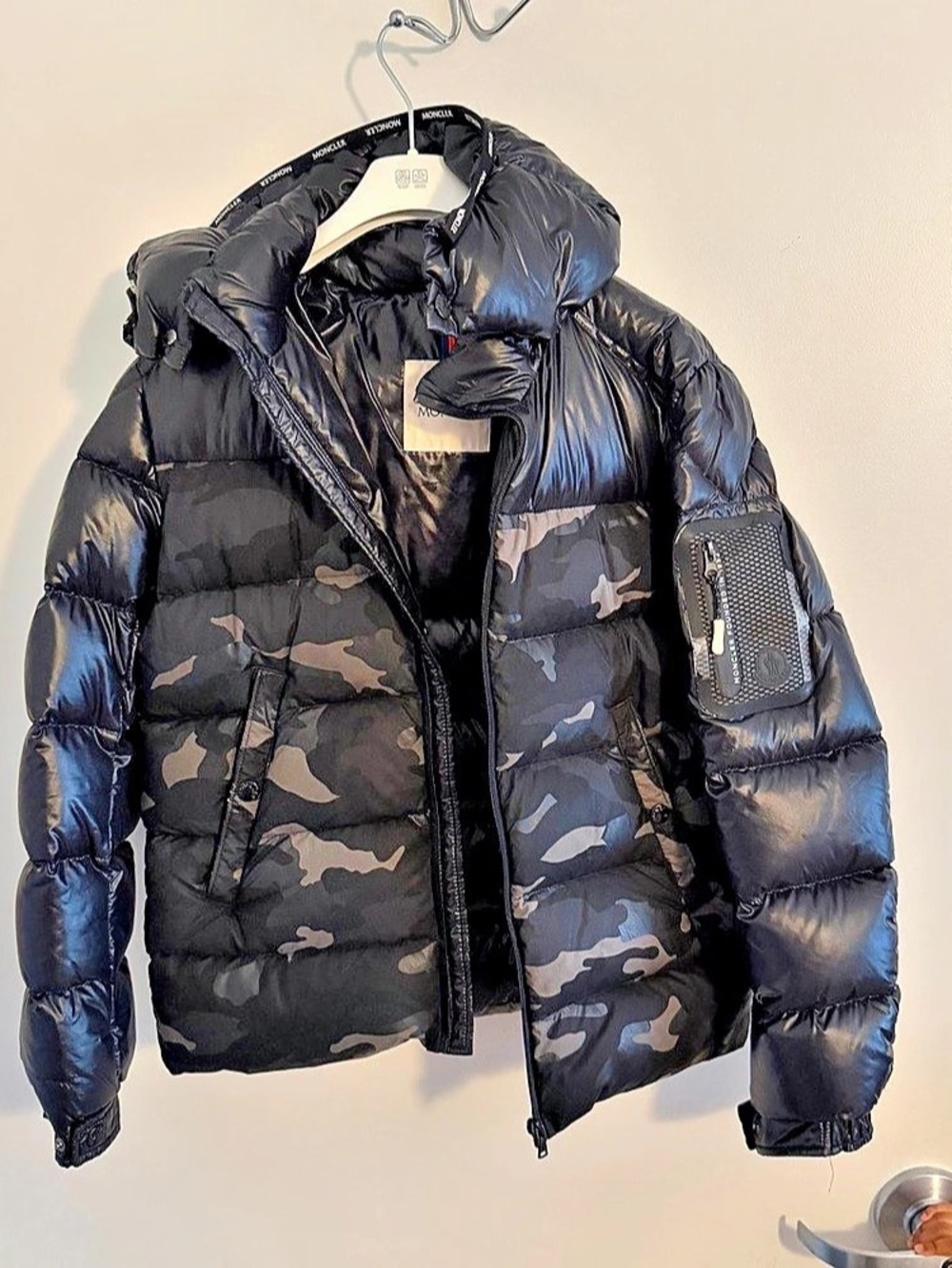 Moncler Camo Puffer Jacket Black & Gray